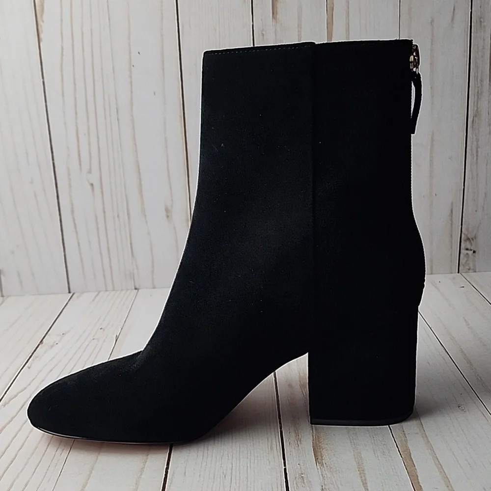 J. Crew Sadie Black Suede Heeled Ankle Boots - Picture 7 of 10